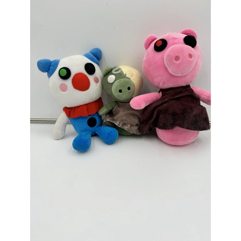 ROBLOX Piggy, Clowny, Zompiggy Plush Stuffed Toy Lot of 3 Piggy Missing Tag